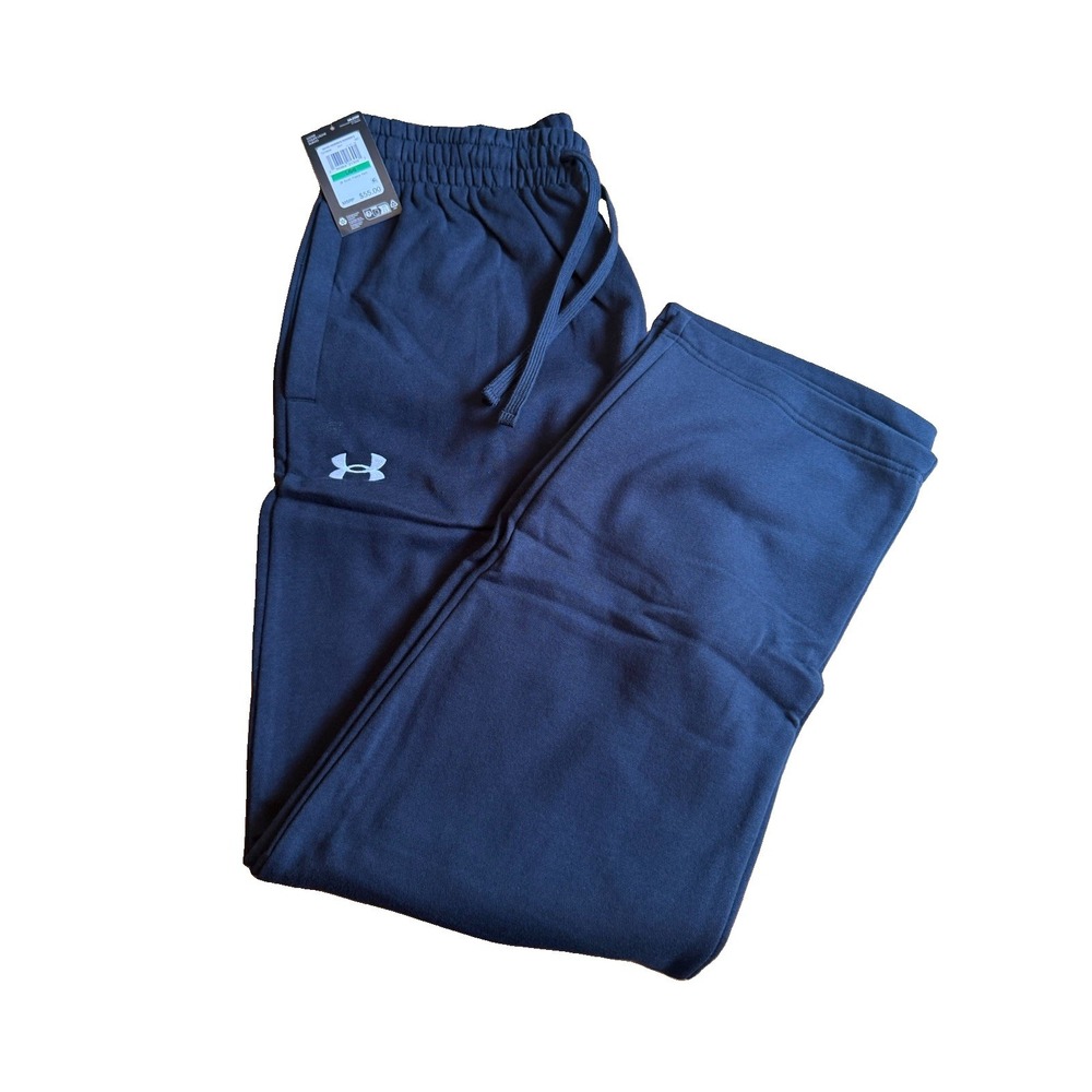 Under Armour Rival Fleece Pants Black Joggers Mens Large Sweatpants Drawstring